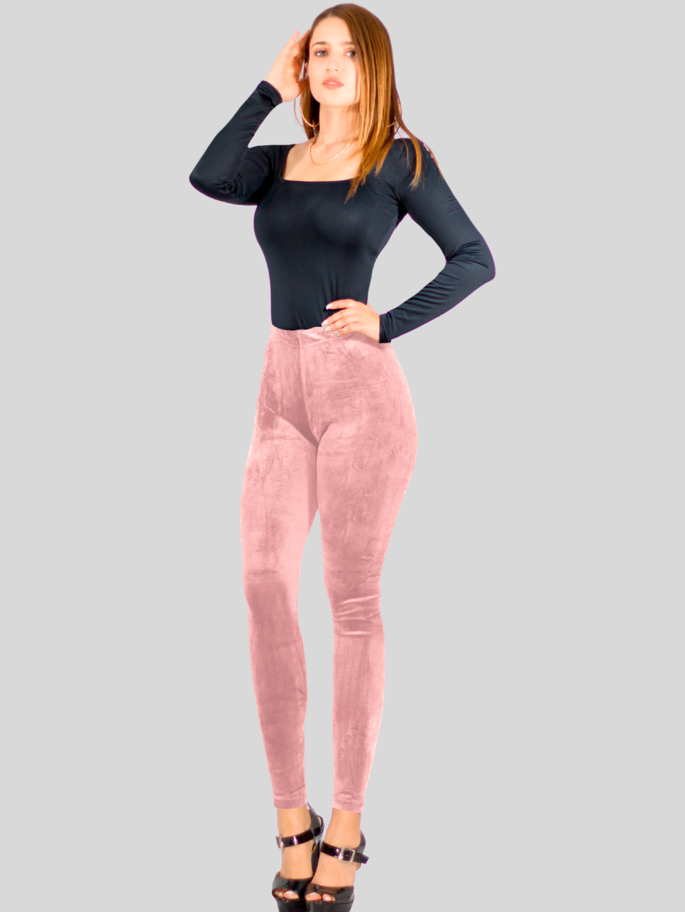 Foto 1 | Leggings De Mujer Lic-03 Rosa Aterciopelado