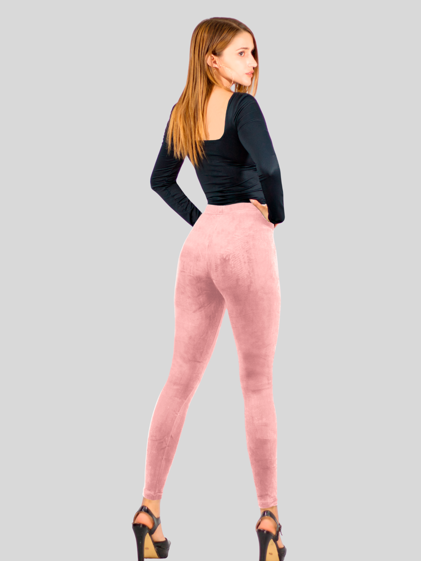 Foto 2 | Leggings De Mujer Lic-03 Rosa Aterciopelado