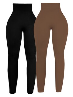 Foto 1 | Pack De 2 Piezas Leggings Térmicos Para Mujer Lic-071-px2 Variedad De Colores Pantalones Deportivos Atlético Entrena