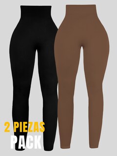 Foto 4 | Pack De 2 Piezas Leggings Térmicos Para Mujer Lic-071-px2 Variedad De Colores Pantalones Deportivos Atlético Entrena