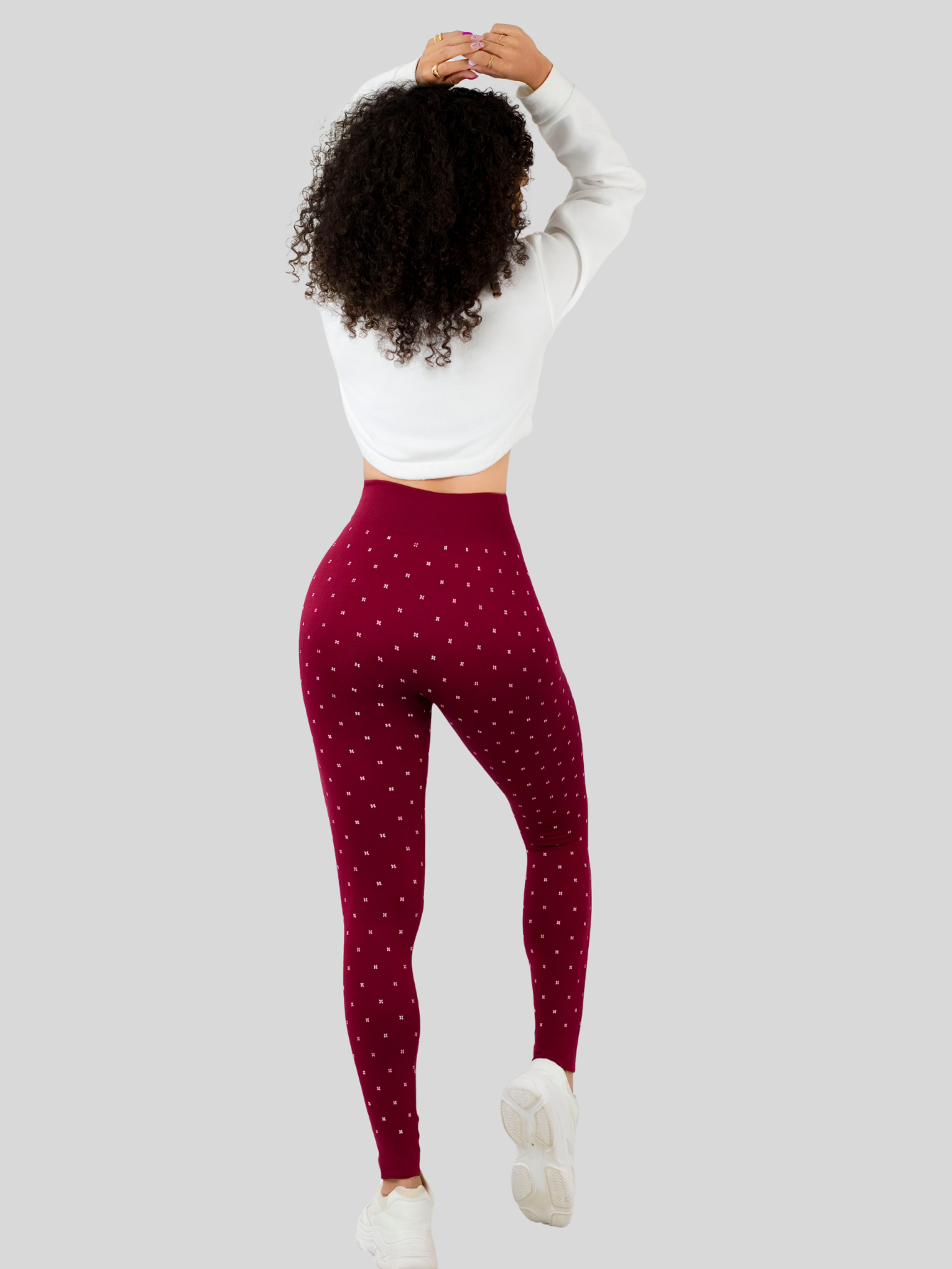 Foto 3 | Mallas Deportivas Leggins Gym Interior Térmico Lic-0199 Vino Mujer Mallone