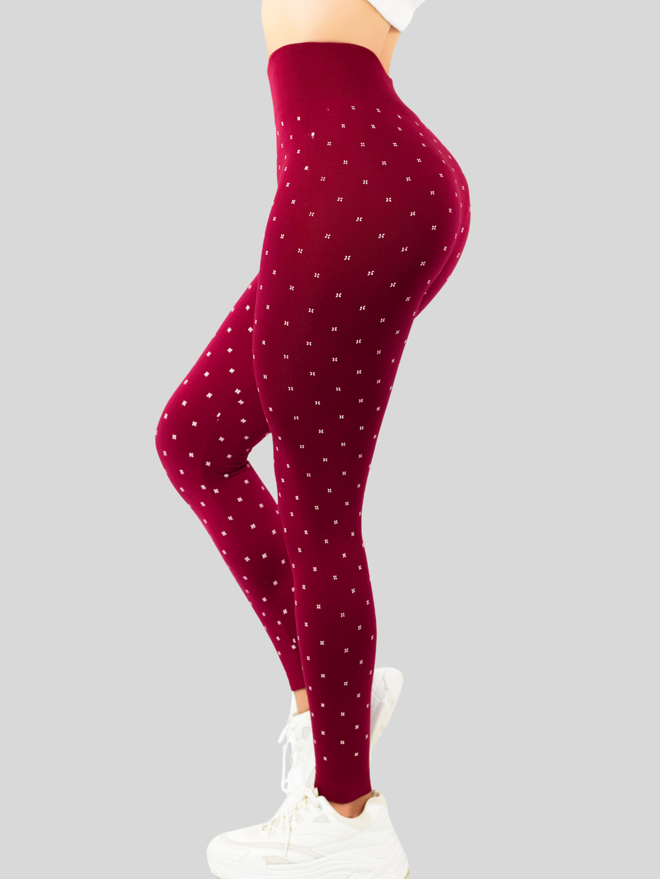 Foto 5 pulgar | Mallas Deportivas Leggins Gym Interior Térmico Lic-0199 Vino Mujer Mallone