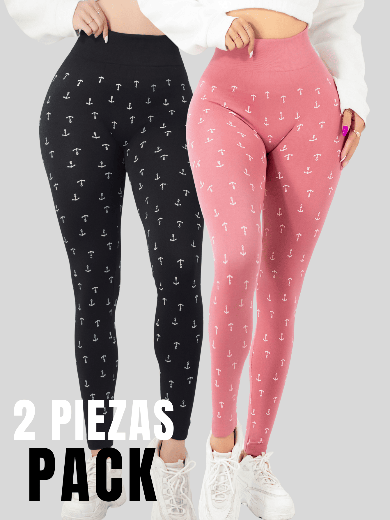 Foto 6 pulgar | Set 2 Leggings Mujer Mayones Lic-0200-px2 Variedad De Colores Mallones Stretch Cómodos