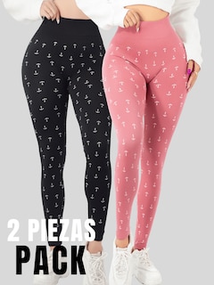 Foto 5 | Set 2 Leggings Mujer Mayones Lic-0200-px2 Variedad De Colores Mallones Stretch Cómodos