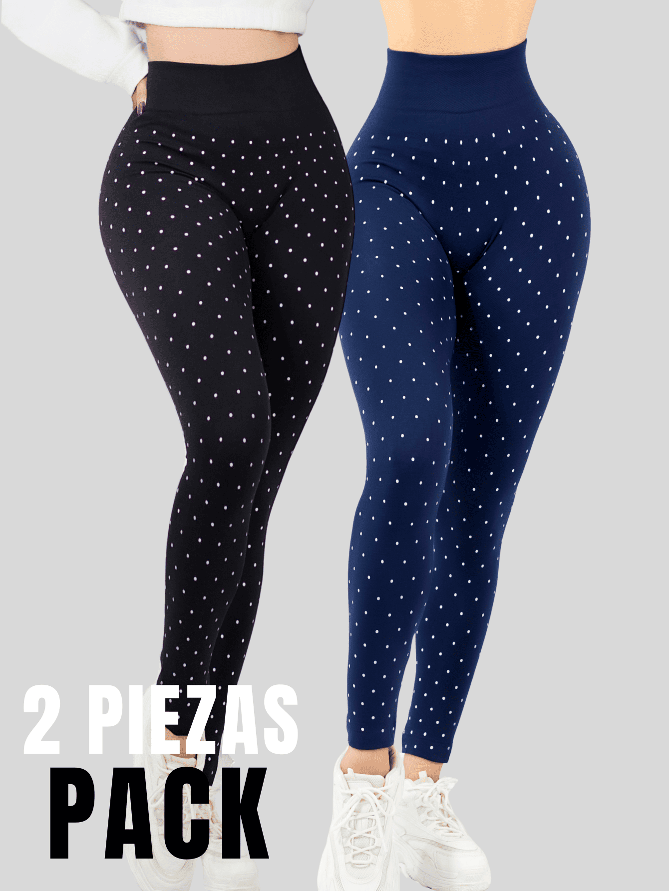 Foto 6 pulgar | Set 2 Leggings Mujer Mayones Lic-0198-px2 Variedad De Colores Mallones Stretch Cómodos