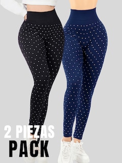Foto 5 | Set 2 Leggings Mujer Mayones Lic-0198-px2 Variedad De Colores Mallones Stretch Cómodos
