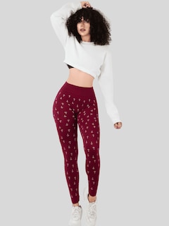 Foto 2 | Leggins De Mujer Mallones Dama Lic-0200 Vino Mallas Deportivas O Casuales