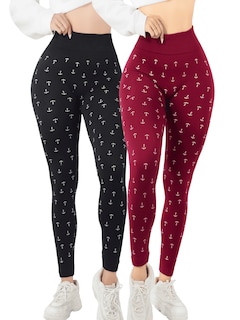 Foto 1 | Set 2 Leggings Mujer Mayones Lic-0200-px2 Variedad De Colores Mallones Stretch Cómodos
