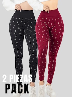 Foto 5 | Set 2 Leggings Mujer Mayones Lic-0200-px2 Variedad De Colores Mallones Stretch Cómodos