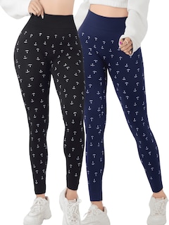 Foto 1 | Set 2 Leggings Mujer Mayones Lic-0200-px2 Variedad De Colores Mallones Stretch Cómodos
