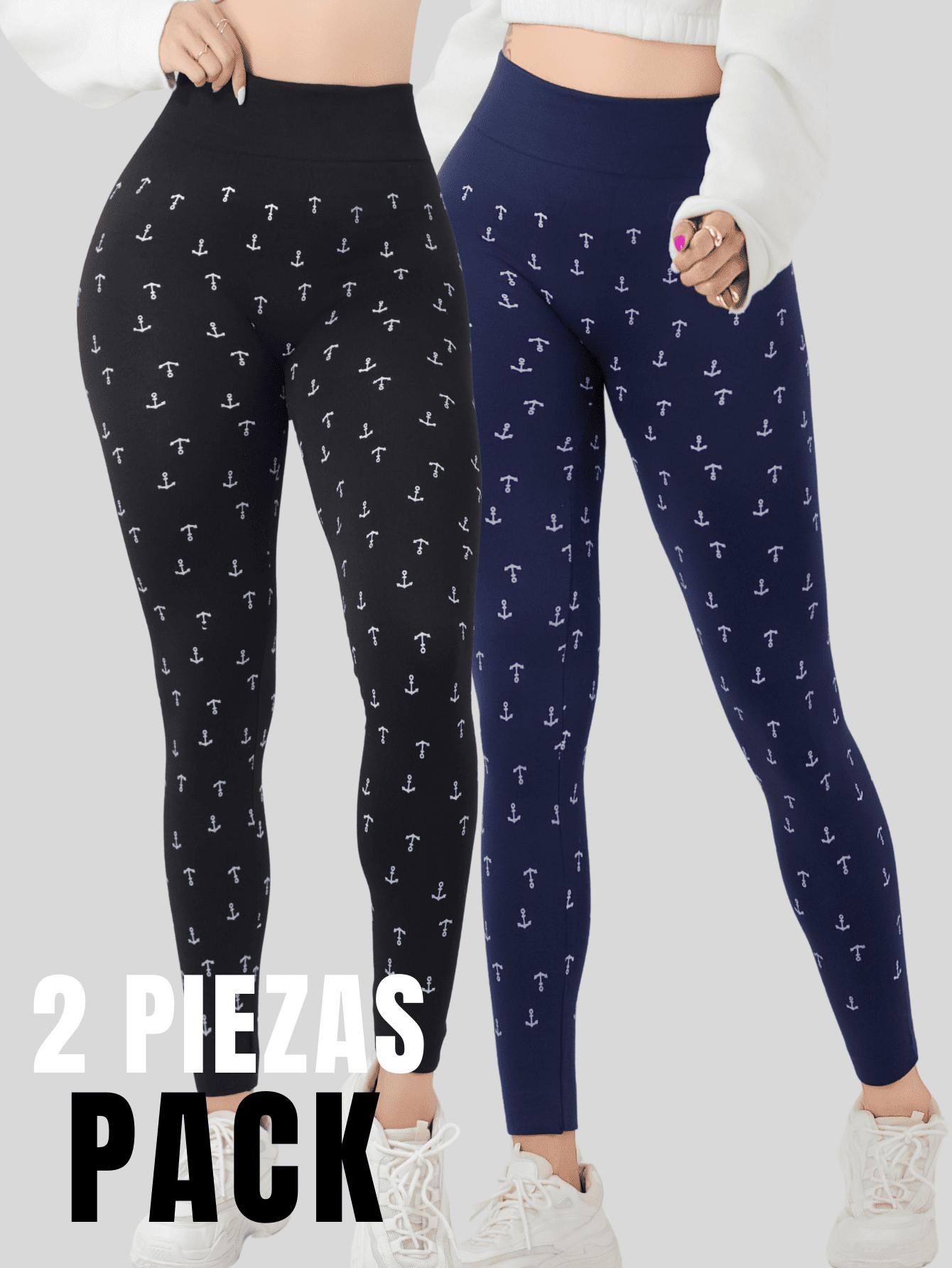 Foto 6 pulgar | Set 2 Leggings Mujer Mayones Lic-0200-px2 Variedad De Colores Mallones Stretch Cómodos