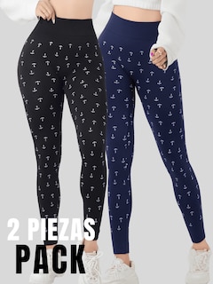 Foto 5 | Set 2 Leggings Mujer Mayones Lic-0200-px2 Variedad De Colores Mallones Stretch Cómodos