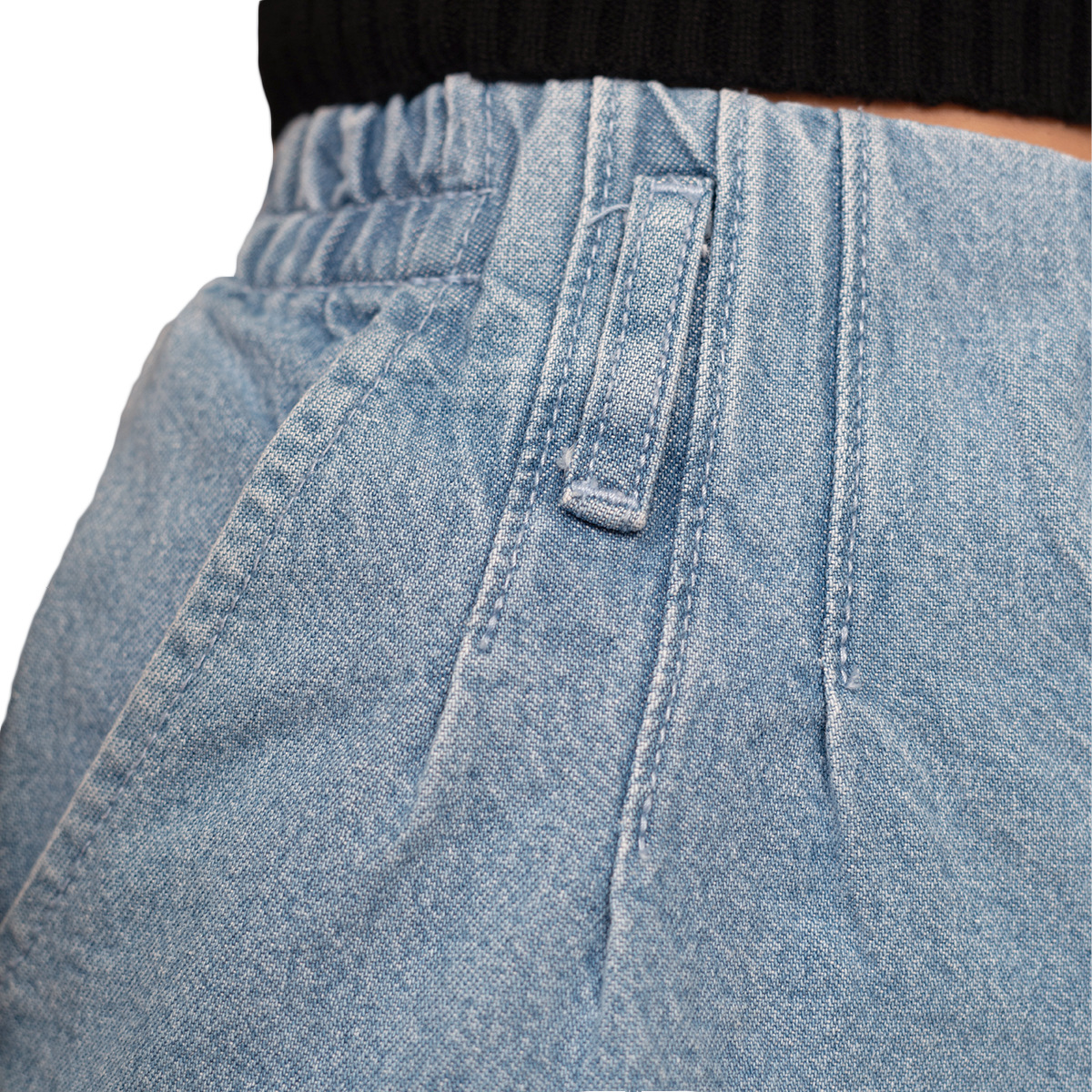 Foto 4 | Short de Mezclilla MCHK 6010 Blue Light Cintura Elástica Tiro Alto para Mujer