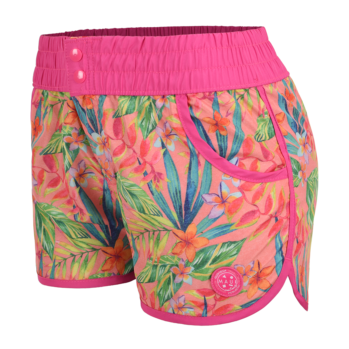 Foto 4 pulgar | Short de Playa Maui and Sons 321660 color Coral para Dama