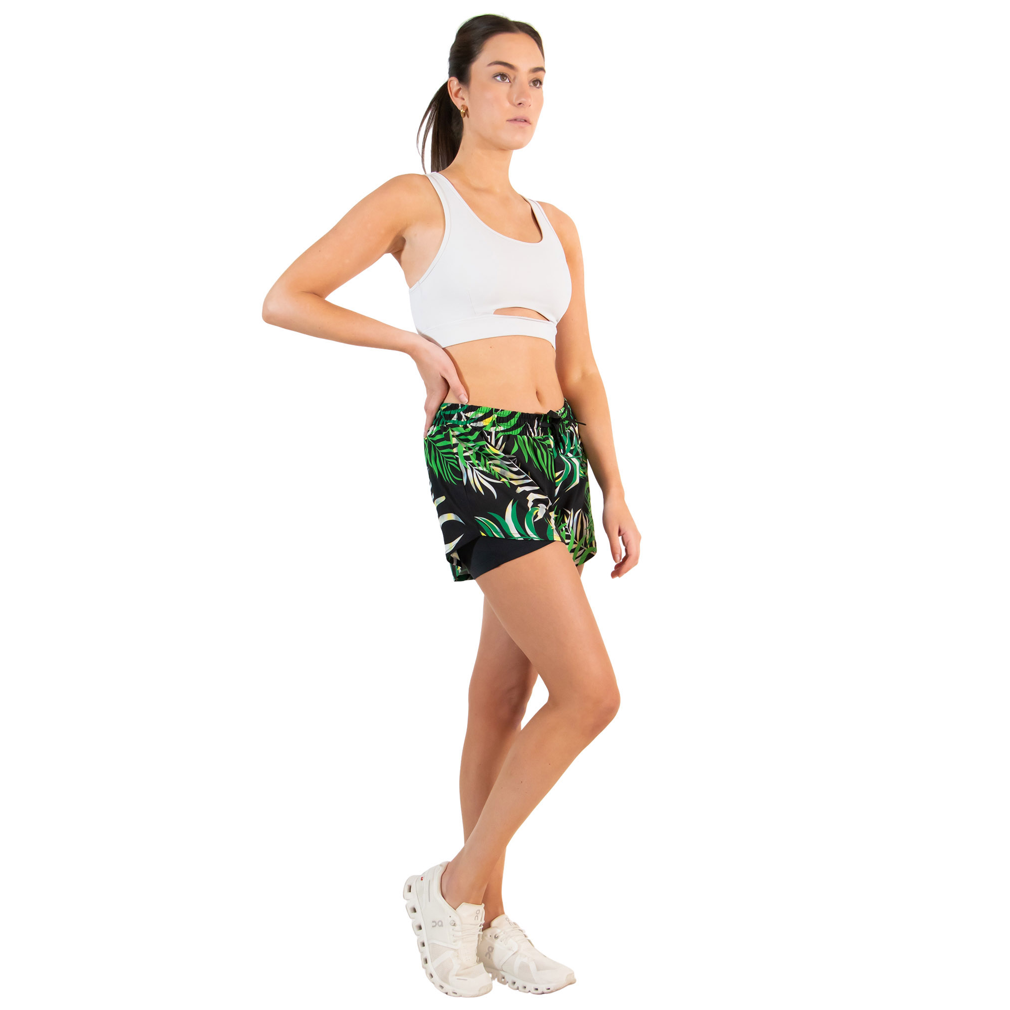 Foto 1 | Short Too Good Deportivo color Negro y Verde para Mujer