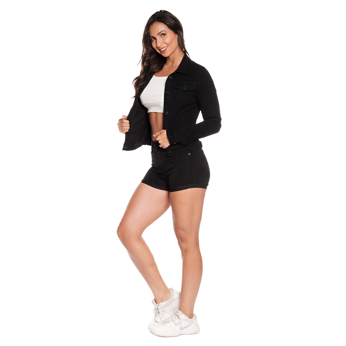 Foto 4 pulgar | Short de Mezclilla Pineda Jeans Dob color Negro Lineal Suit para Dama