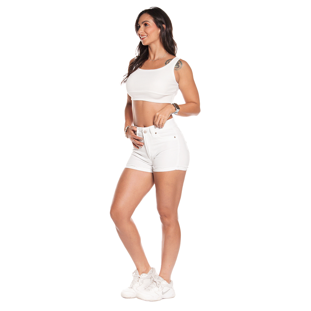Foto 4 pulgar | Short Mezclilla Linea Suit Pineda Jeans color Blanco para Dama