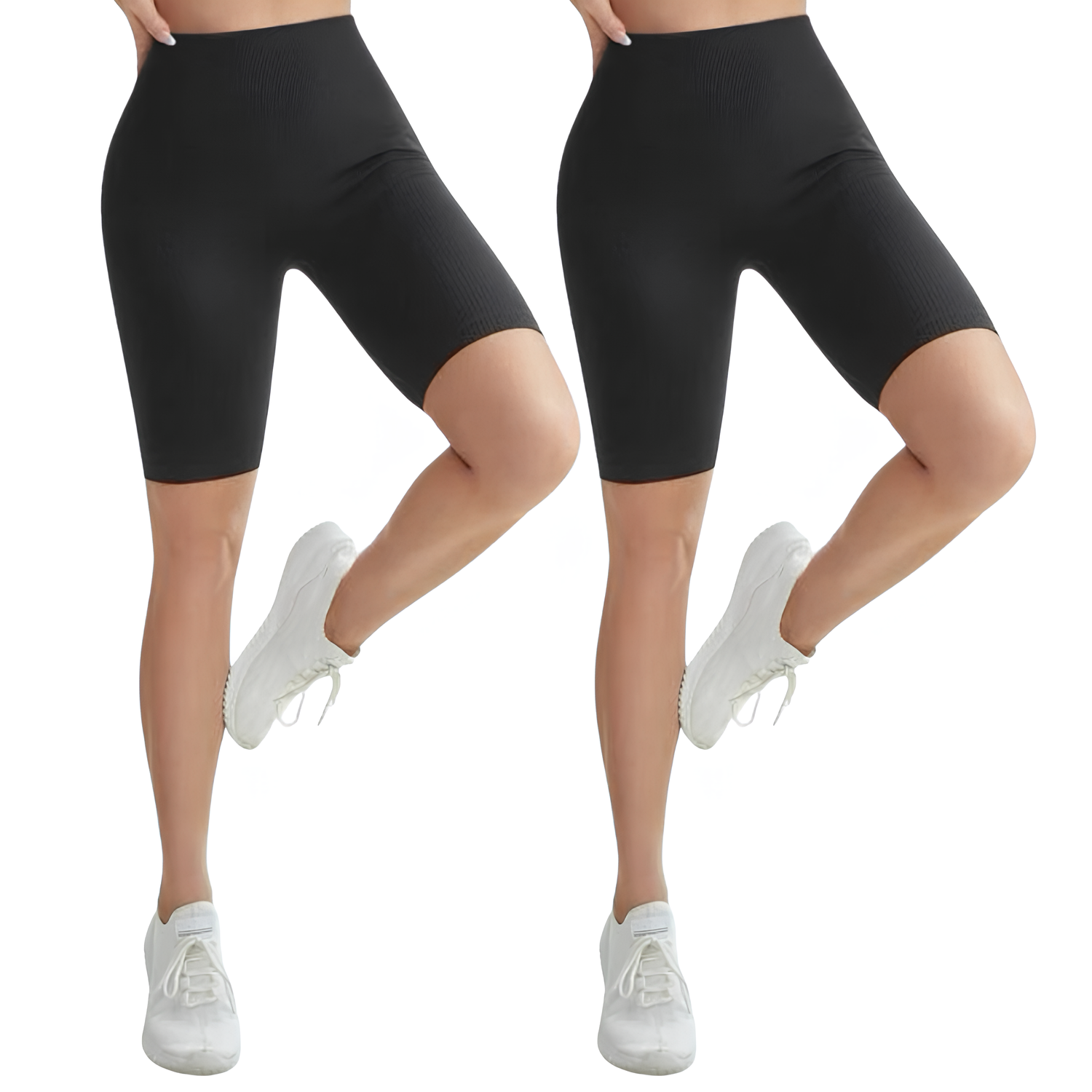 Foto 1 | Set De Dos Short Biker Sh-041 Negro Y Negro Deportivos De Mujer