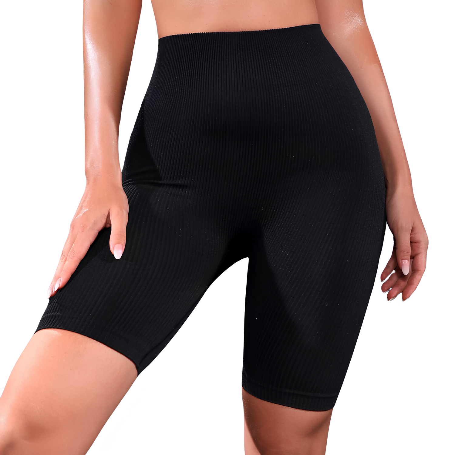 Foto 4 pulgar | Set de Dos Shorts Bikers Deportivos Negro y Rosa para Mujer
