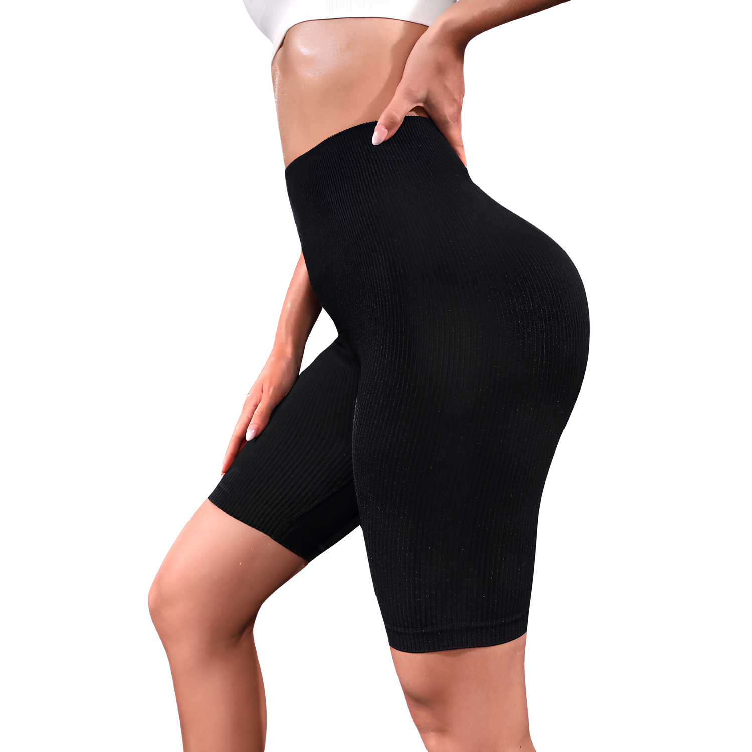 Foto 5 pulgar | Set de Dos Shorts Bikers Deportivos Negro y Rosa para Mujer