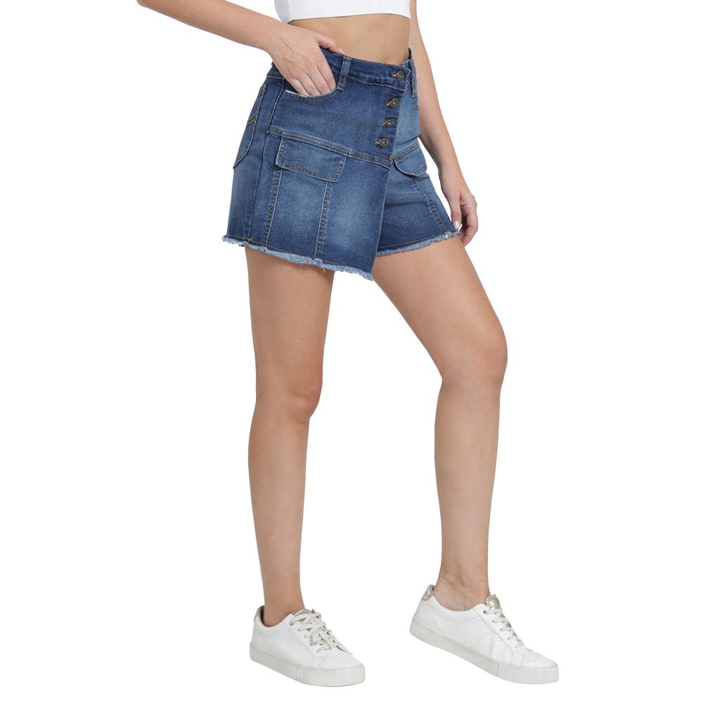 Foto 3 pulgar | Short Lee Casual 440 Azul para Mujer