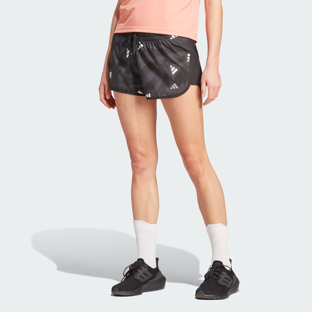 Foto 4 pulgar | Shorts Run It Brand Love Adidas Negro Mujer