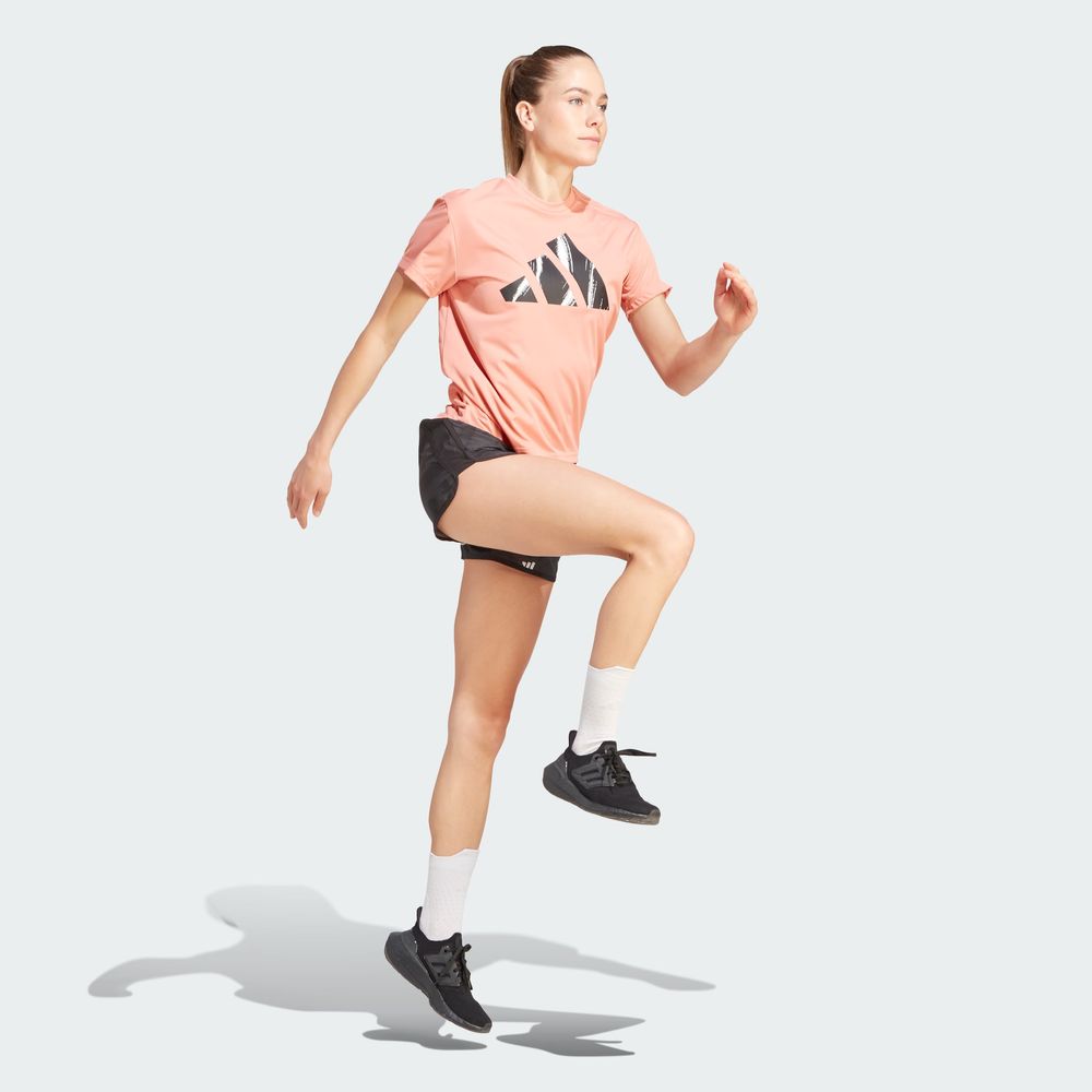 Foto 6 pulgar | Shorts Run It Brand Love Adidas Negro Mujer