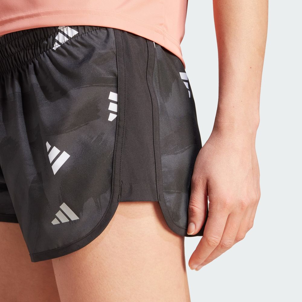 Foto 7 pulgar | Shorts Run It Brand Love Adidas Negro Mujer