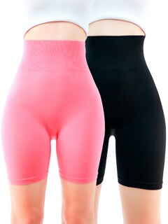 Foto 1 | Kit de Shorts Cortos Texturizados Negro y Rosa 2 Piezas para Mujer