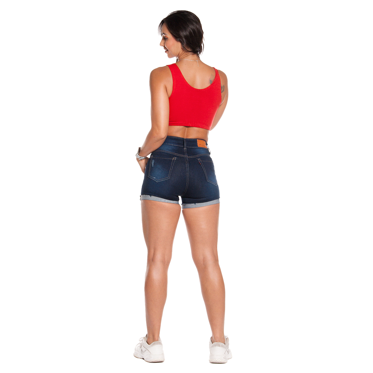 Foto 4 pulgar | Short Dob Mezclilla Stretch Pineda Jeans Stone