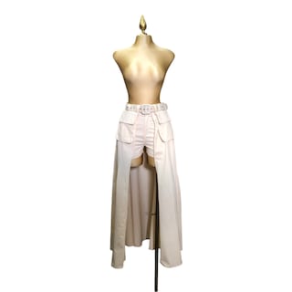 Foto 1 | Short Falda Lc Designs Collection con Cinturón Bajo Simétrico color Nude