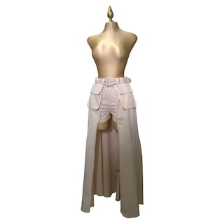 Foto 2 | Short Falda Lc Designs Collection con Cinturón Bajo Simétrico color Nude