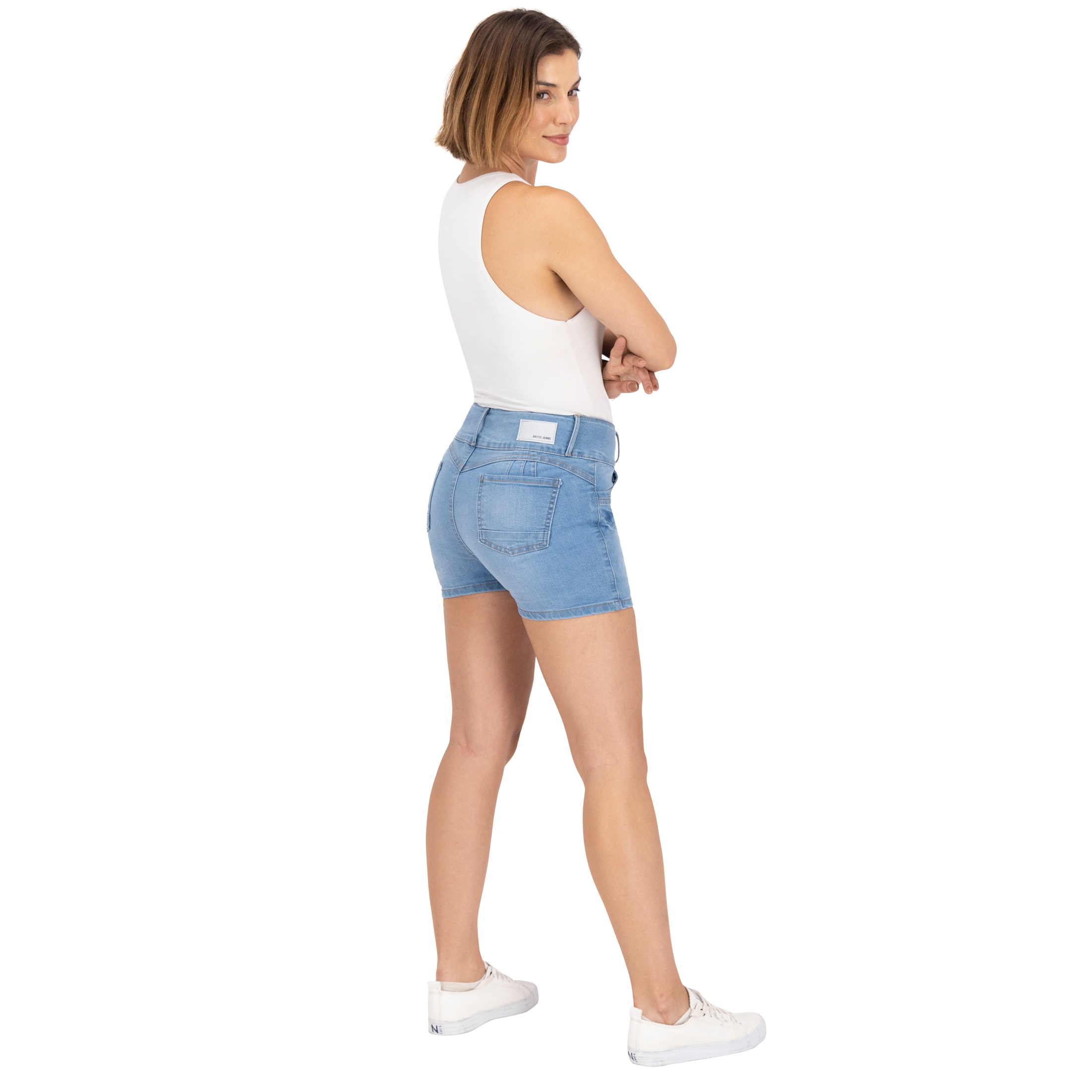 Foto 5 pulgar | Short Casual Britos Mezclilla Azul 024982