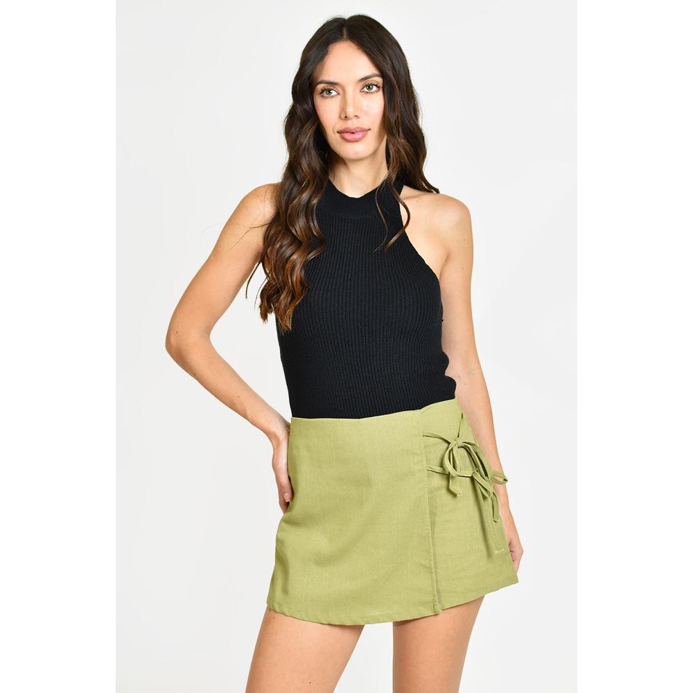 Foto 2 pulgar | Short Falda Roman Fashion Verde para Mujer