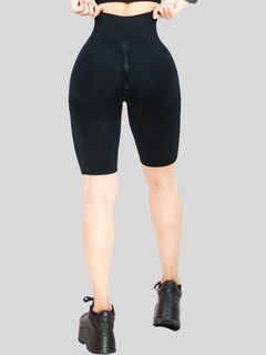 Foto 3 | Short Deportivo Sh-051 Negro Stretch Testurizado Push Up para Mujer