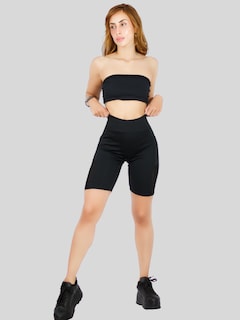 Foto 2 | Short Deportivo Stretch color Negro con Bolsas Laterales