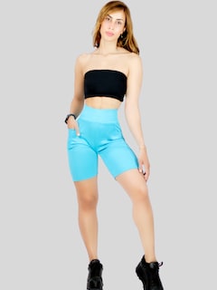 Foto 3 | Short Deportivo Azul para Mujer