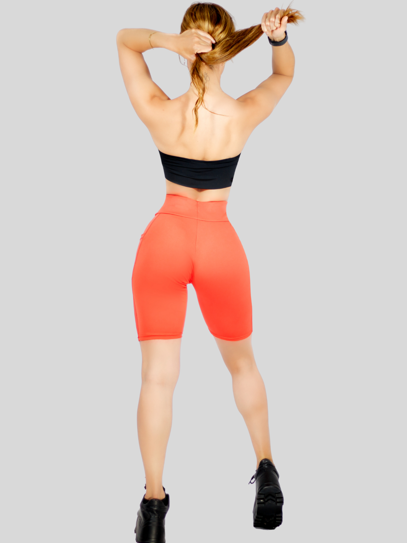 Foto 4 | Short Deportivo Stretch Naranja con Bolsas Laterales para Mujer
