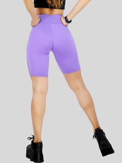 Foto 5 | Short Deportivo de Mujer Stretch Lila con Bolsas Laterales