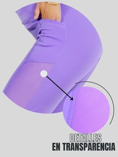 Foto 7 | Short Deportivo de Mujer Stretch Lila con Bolsas Laterales