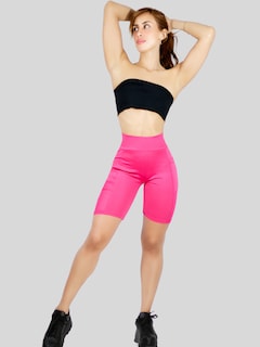 Foto 3 | Short Deportivo Stretch color Fucsia con Bolsas Laterales
