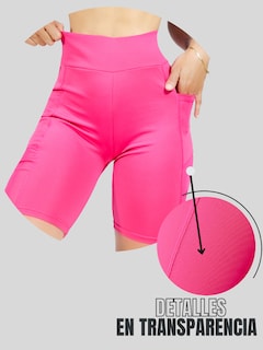 Foto 7 | Short Deportivo Stretch color Fucsia con Bolsas Laterales