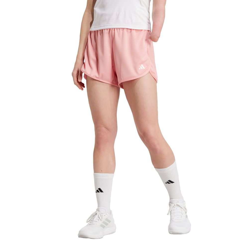 Foto 3 pulgar | Shorts Pacer Essentials Tejidos Corte Alto Adidas Rosa Mujer