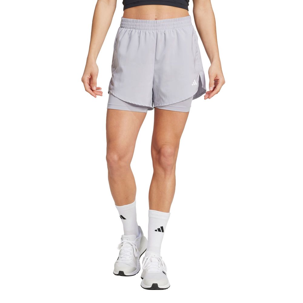 Foto 2 | Shorts Aeroready 2 En 1 Adidas Gris Mujer