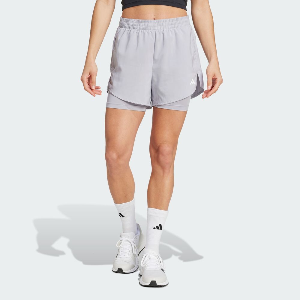Foto 4 | Shorts Aeroready 2 En 1 Adidas Gris Mujer