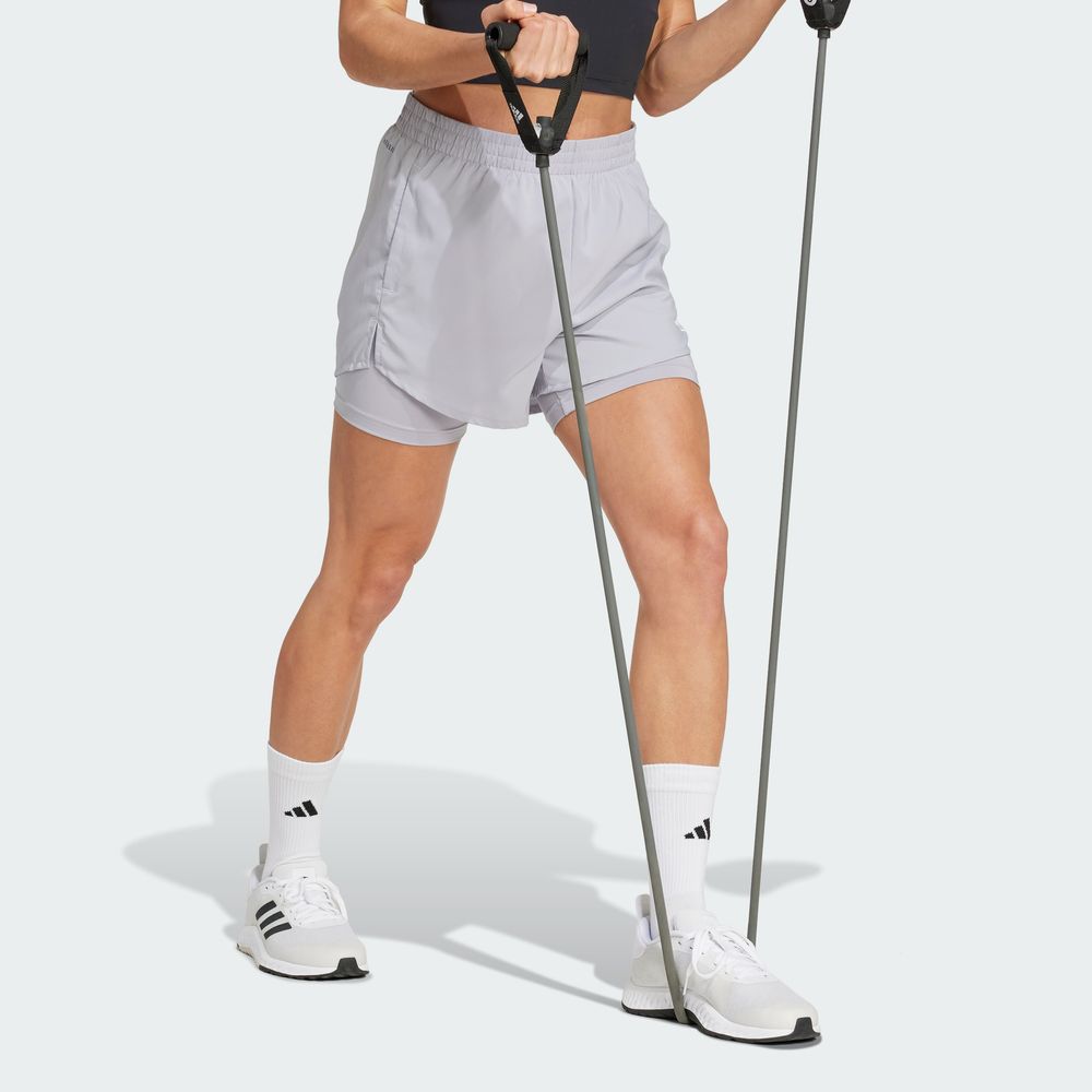 Foto 6 | Shorts Aeroready 2 En 1 Adidas Gris Mujer
