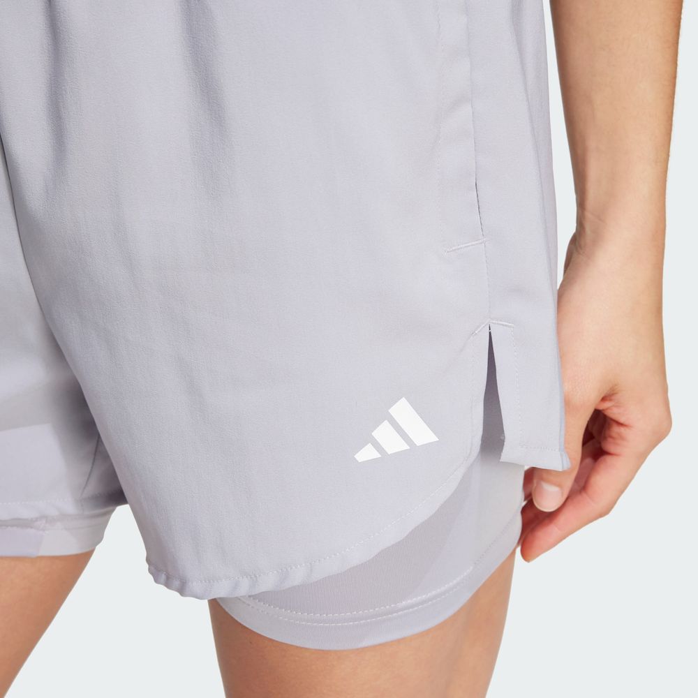 Foto 7 | Shorts Aeroready 2 En 1 Adidas Gris Mujer