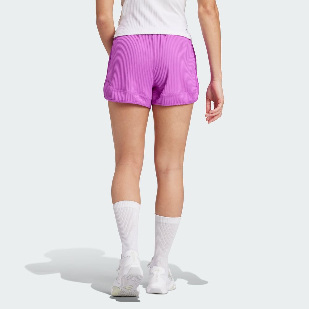 Foto 6 pulgar | Shorts Pacer All Gym Seasonal Rib Corte Alto 3 Franjas Adidas Violeta Mujer