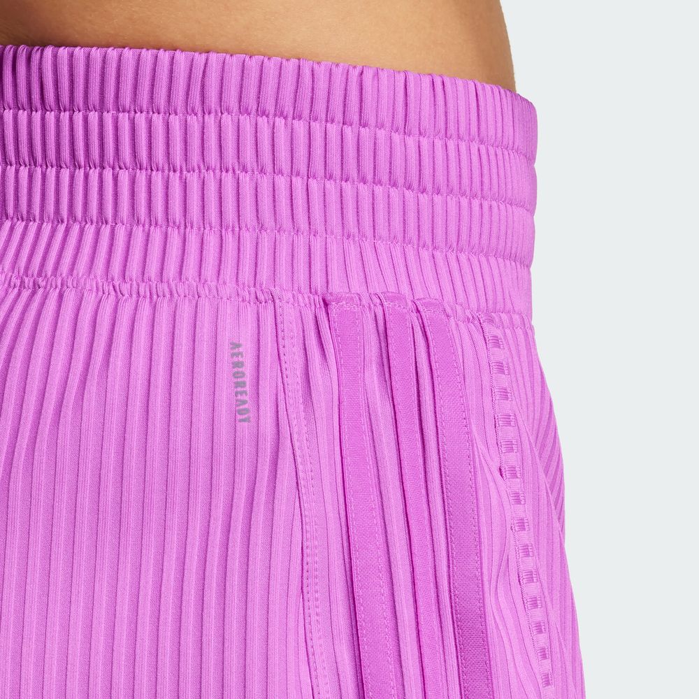 Foto 9 pulgar | Shorts Pacer All Gym Seasonal Rib Corte Alto 3 Franjas Adidas Violeta Mujer