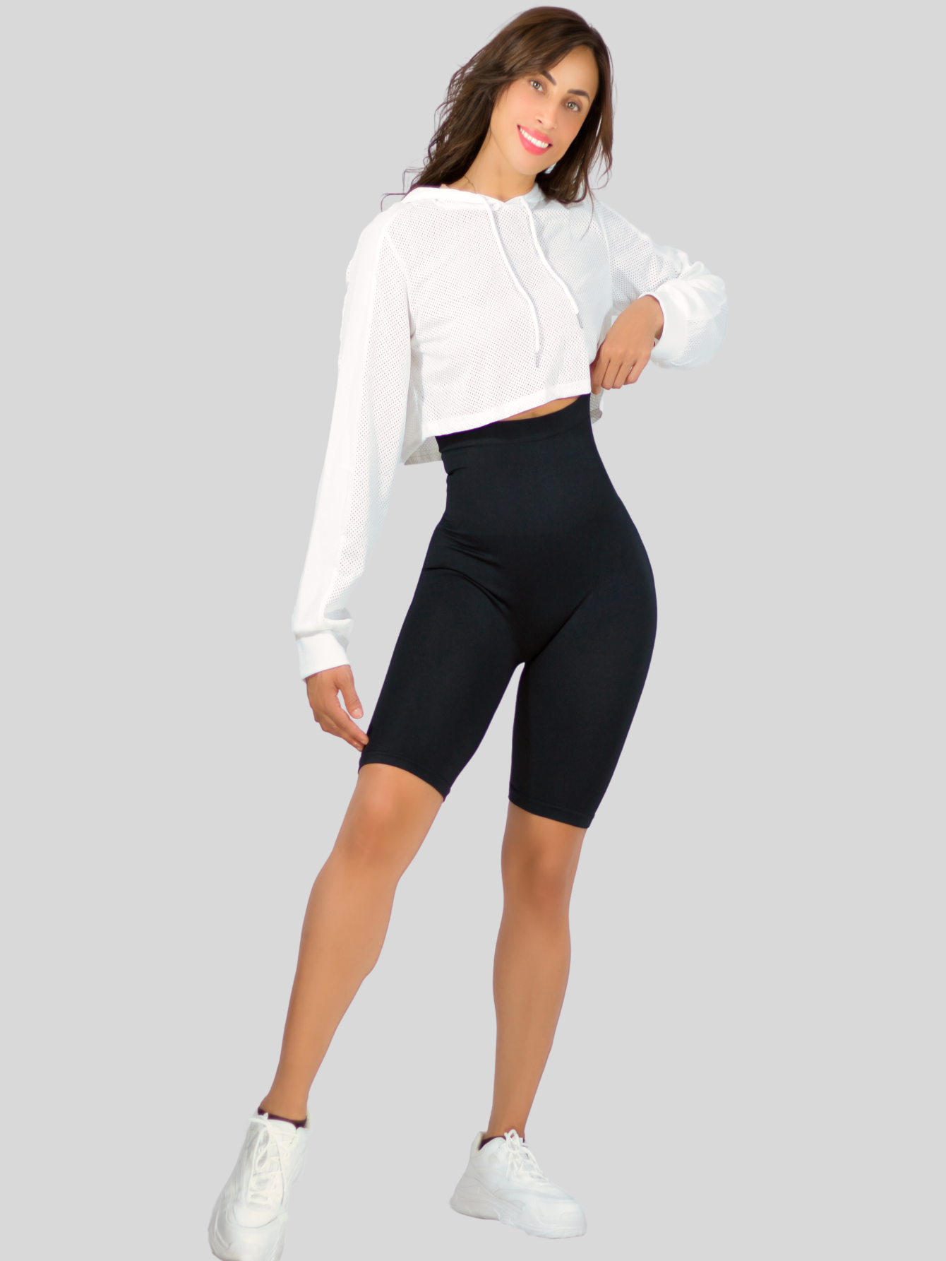 Foto 3 pulgar | Short Deportivo o Casual de Tiro Extra Alto Estilo Push Up Negro para Mujer